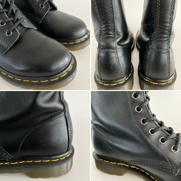 Dr. Martens Bootie 7M Black Leather 8 Eye Lace-up Boots - Picture 10 of 13